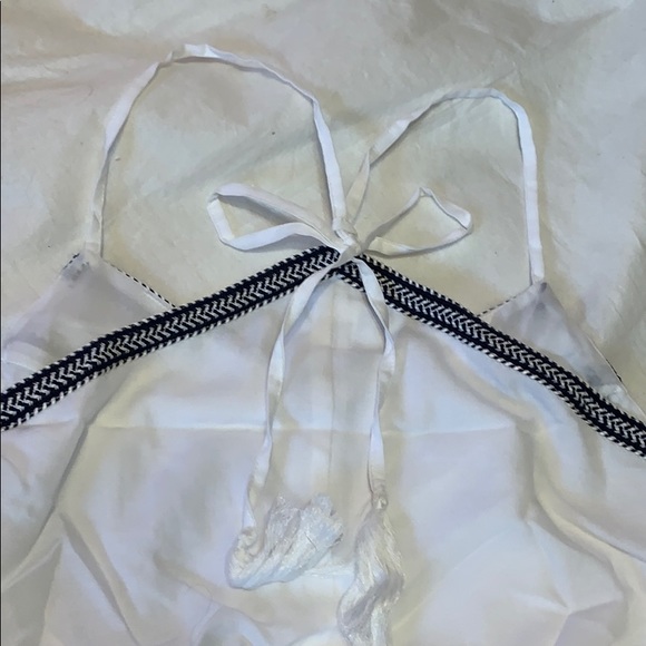 WHITE EMBROIDERY SMOCK WAIST LINED ROMPER - Picture 12 of 14